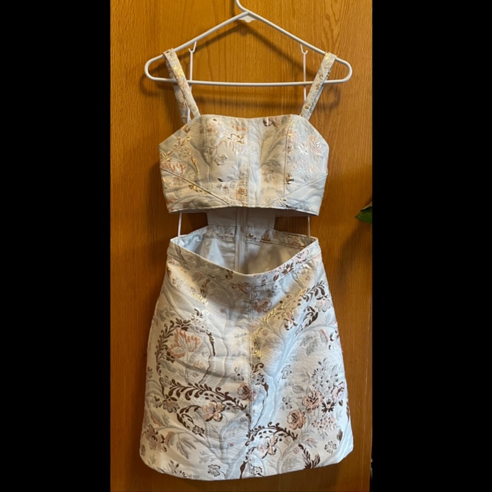 Express white and gold dress